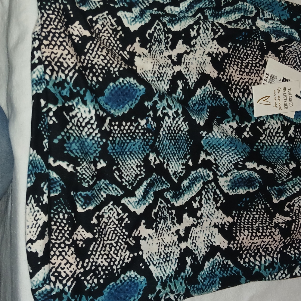 Revamped Blue and Black Snake Print Mini Skirt